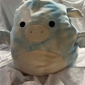 Original Squishmallow Devin The Dragon Blue and Cream 16” Stuffed Jumbo Dragon